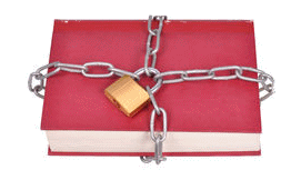 book with chains wrapped around it