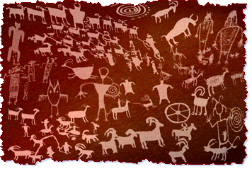 Native American petroglyphs for IN GRAVES BELOW inventing history