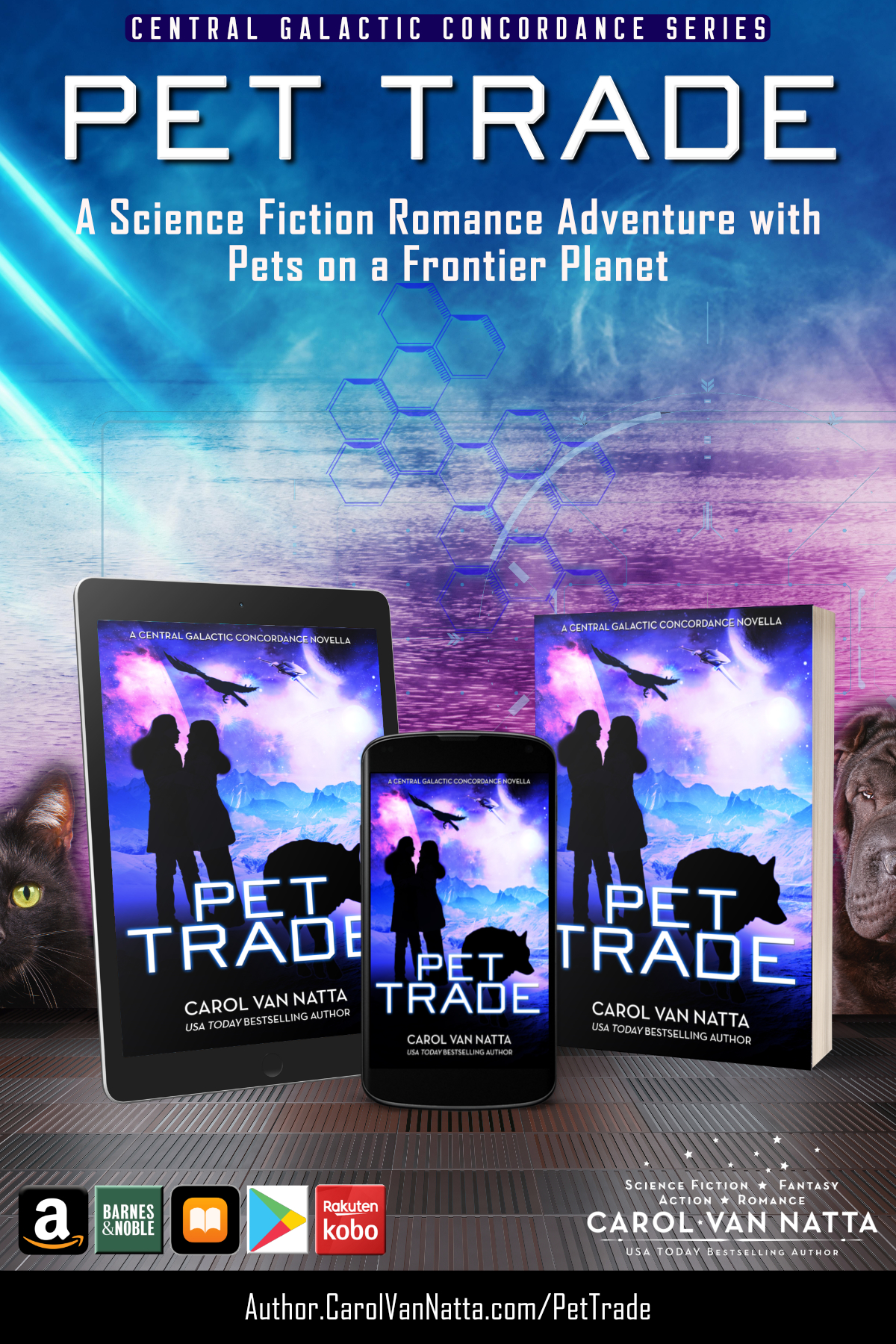 Pet Trade, a science fiction romance adventure with Cyborgs and Pets on a Frontier Planet