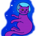 Illustration of a cat in a space helmet for Pets in Space 6