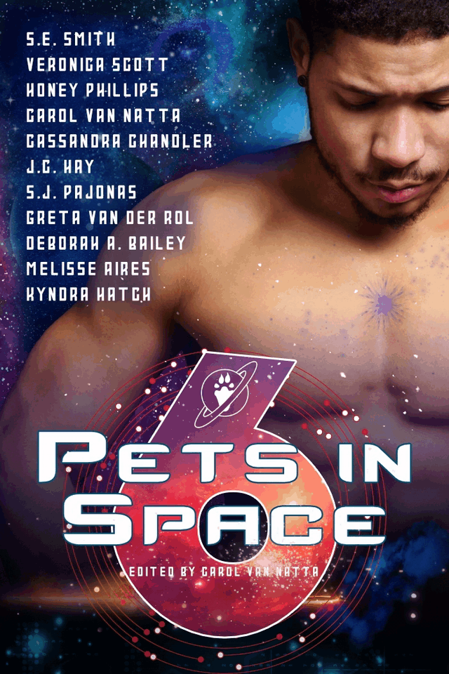 Cover of Pets in Space 6 with animated stars and afterburner