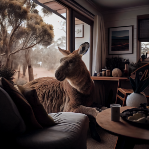 Photo of a cozy holiday scene at home in Australia, generated by MidJourney