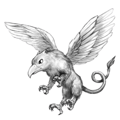 Illustration of a genetically engineered griffin by Adrian DKC, based on the story An Entanglement of Griffins by Carol Van Natta