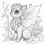 illustration of a cute baby fantasy animal with wings, generated by MidJourney