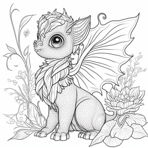 illustration of a cute baby fantasy animal with wings, generated by MidJourney