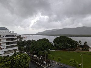 View from highrise apartment out to sea in Cairns. Aussie Adventure part 2.