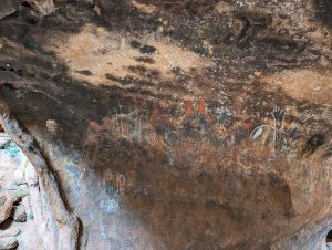 Photo of indigenous rock art at Uluru, Central Australia